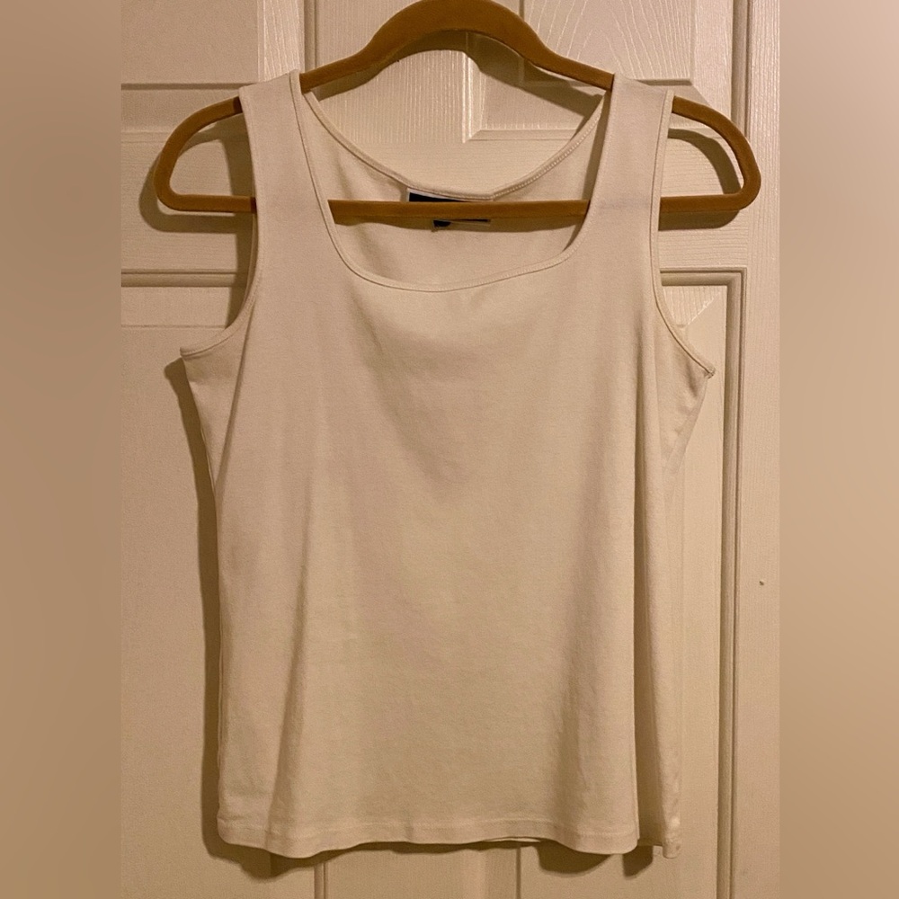 Karen Scott Cream Fitted Tank Top